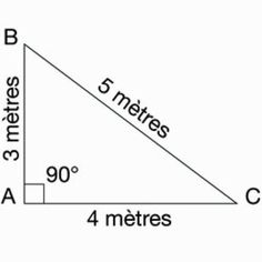 the triangle has four sides and is labeled in three different languages, including one with 4 meters