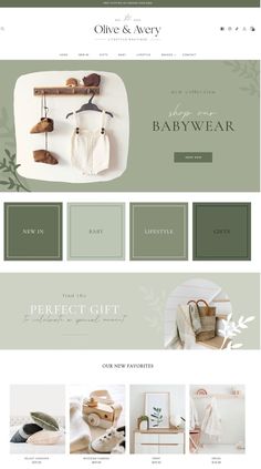 the website design for olive and avery, which is designed to look like it has been made