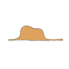 a brown hat sitting on top of a white surface