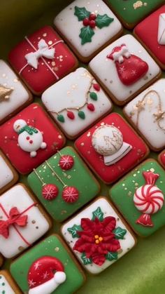 christmas cookies are arranged in the shape of squares