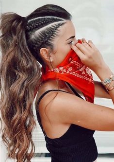 17 Creative Cornrow Ponytail Ideas for a Unique and Stylish Look - thepinkgoose.com Viking Braids Ponytail, Long Hairstyles Braids Half Up, Viking High Ponytail, Side Braids Ponytail, Side Braid High Ponytail, Side Braid Ponytail Hairstyles, Cornrow Side Braids, 3 Side Braids, Viking Hair Ponytail