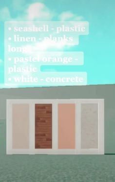 an animated image of a person walking in front of a screen with the words, seashell - plastic linens lorp pastel orange white concrete