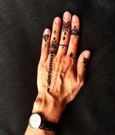 a woman's hand with tattoos on it