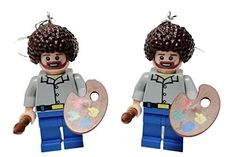 Handmade Bob Ross Lego Minifigure earrings with paintbrush and artist palette Bob Ross Earrings, Lego Earrings, Amazon Sales, Diy Wire Earrings, Lego Club, Cute Bob, Bob Ross Paintings, Art Teacher Gifts, Diy Teacher Gifts