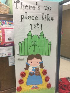 there's no place like 1st grade sign in the library for children to read