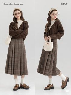 brown outfit, Japanese clothing style, office style Library Date, Modest Girly Outfits, Brown Autumn, Everyday Fashion Outfits, Japanese Outfits, Modest Fashion Outfits, Autumn Outfit