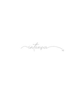 the word intensa written in cursive writing on a plain white background