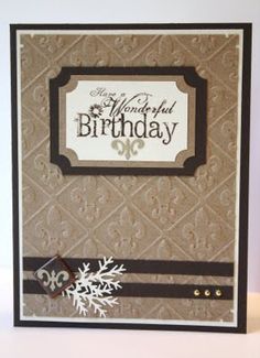 a handmade birthday card with snowflakes on it