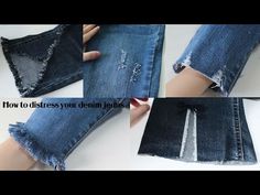 how to disasse an old pair of jeans with zippers and torn edges