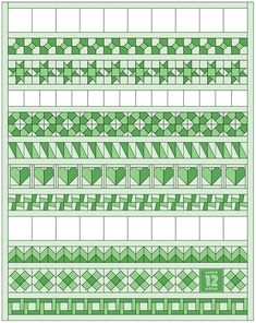 the pattern is shown in green and white