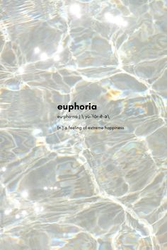 the cover for euphora album, with water and sunlight reflecting off it's surface