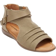 This stylish gladiator-inspired shootie will become your new go-to for every warm-weather occasion. Pair with work pants for comfortable, classic style or a fashionable dress for an evening out. Wide Sandals, Fashionable Dress, Buckled Flats, Fashion To Figure, Strappy Wedges, Open Toe Shoes, Work Pants, Warm Weather, Wedge Sandals