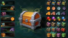 the screenshot shows different types of chests