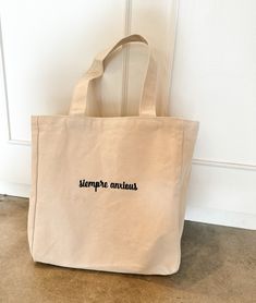 Siempre Anxious Tote Bag | JZD Pullover Sweater Women, Mental Health Matters, Teacher Tshirts, Health Matters, Embroidered Design, Star Signs, Women Pullover, Things To Buy, Inside Pocket