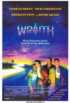 a movie poster for the film wrathh with three men standing in front of a road