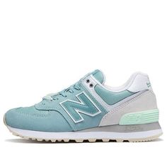 (WMNS) New Balance 574 Blue WL574TAB (SNKR/Cozy/Casual/Low Top/Women's/Breathable) New Balance 574 Blue, New Balance 574, Balance Shoes, New Balance Shoes, Low Top, New Balance, Blue Grey, Womens Tops, Grey