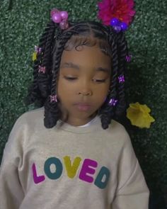 Kid Braids Natural Hair, Girl Loc Styles Kids, Dread Hairstyles For Kids, Kid Twist Hairstyles, Kids Loc Styles Daughters, Kids Weave Hairstyles, Hair Styles For Little Black Girls Kids, Natural Kid Hairstyles, Natural Hair Braid Styles For Kids