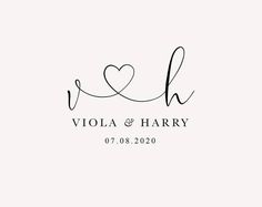 the initials for viola and harry are shown in black ink on a white paper background