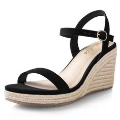 Limited-time deal: Ankis Platform Wedge Sandals for Women, Black Brown White Nude Espadrille Womens Wedge Sandals Comfortable Open Toe Ankle Strap High Heel Wedges for Women Dressy Summer -3.4Inch Nude Espadrilles, Black Espadrilles Wedges, Heel Wedges, Sandals Comfortable, Ankle Strap High Heels, Platform Wedge Heels, High Heel Wedges, Womens Sandals Wedges, Summer 3