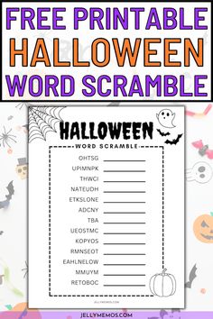 a free printable halloween word scramble for kids