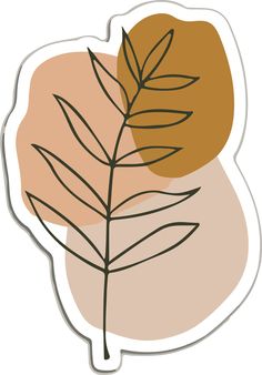 a sticker with a leaf on it