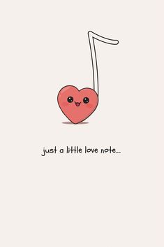 a red heart hanging from a string with the words just a little love note