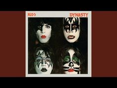 the kiss band's album cover, which features four faces and two different colors