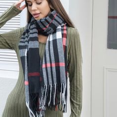 Red Plaid Scarf, Plaid Blanket Scarf, Plaid Blanket, Oversized Scarf, Activewear Sets, Red Design, Comfort Color, Plaid Design, Blanket Scarf