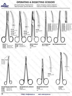 an instruction manual for operating and dissecting scissors