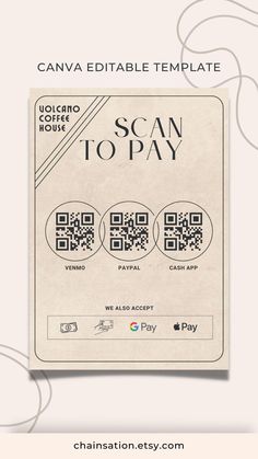 the scan to pay card is shown in this image