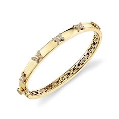 Gold & Diamond Butterfly Bangle - Sydney Evan Fine Jewelry Luxury Diamond Bangle Gold Bracelet, Elegant Gold Diamond Bangle Bracelet, Diamond Bangles Designer Latest, Luxury Gold Bangle With Single Diamond, Gold Diamond Bangles, Butterfly Bangle Bracelet, Shifting Wardrobe, Elegant 14k Gold Diamond-cut Bangle, India Trip