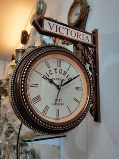 #ad Victoria Station Clock 1747 London Double sided Face Wall Railway Victoria Station, Face Wall, Retail Store, Retail Packaging, Double Sided, Siding, Clock, Miniatures, London