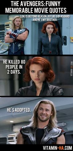 Hes adopted... Avengers Quotes, Avengers Movie, Avengers 2012, Avengers Film, Memorable Quotes, Marvel Jokes