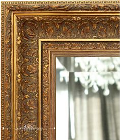 Elegance Ornate Embossed Wood Framed Floor Mirror Antique Gold Leaf - West Frames Western Mirror, Parisian Home Decor, Gold Framed Mirror, Mirror Room, Framed Wall Mirror, Leaner Mirror, Hallway Entryway, Ornate Mirror, Embossed Pattern