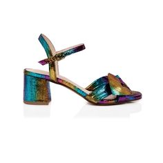 A combination of rainbow-hued metallic leather with bow detail plus slight variations in print give this sandal style personality. Inside, the footbed is lined with soft leather and comfort-cushioning layers. The 6cm (approximate) block heel is both sturdy and flexible, giving the shoe great stability. And true to size, with the suggestion to size up if in between, this sandal is equipped to fit the average foot width. Handcrafted in Portugal with care. Product Detail:Upper: Rainbow metallic lea Shop Heels, Sandal Style, Studio 54, Lace Socks, Bow Heels, Block Heel Sandals, Shoe Fits, Party Outfits, Comfortable Heels