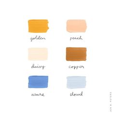 the different shades of paint on white paper