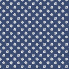 a blue and white snowflake pattern with small stars on the bottom right corner