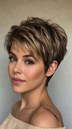 Effortless Short Layered Haircuts Ideas for Layered Pixie with Volume 💇 ... Back View Pixie Haircut Neckline, Pixie Haircut Textured Hair, Ultra Short Pixie Haircuts For Women, Very Short Hairstyle Women, Pixie Cut Back, Shorter Layered Haircuts, Round Layers, Short Stacked Hair, Layered Pixie