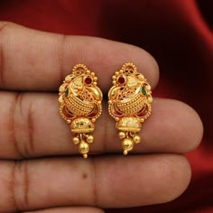 5 Grams Gold Earrings Indian, Small Earrings Gold Indian Latest, 22k Gold Earrings New Design, 4grams Gold Earrings With Price, 4 Grams Gold Ear Rings Latest Design, 5 Grams Gold Earrings Designs, Peacock Earrings Indian Gold, 6 Grams Gold Earrings, Gold Earrings Designs Indian