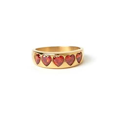 J'adore Gold Ring - Red Cute Gold Rings, Christmas Rings, Red Heart Ring, Red Accessories, Jewelry Lookbook, Jewelry Ring Box, Red Hearts, Men's Jewelry Rings, Affordable Jewelry