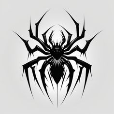 a black and white image of a spider