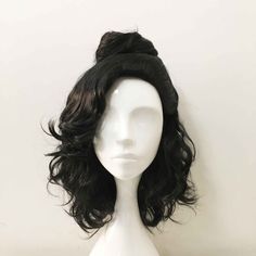 Brand new high-temperature fiber, black detachable top buncurly cosplay and party wigs with the adjustable cap inside, very high quality look so natural and comfortable. If you have your dream hairstyle, let us know too. You can provide pictures to us, we can try to tailor-made for you and will let you know the price individually (custom made order takes 2-4 weeks to produce). We will let you know if we can't do so. Just feel free to ask. -Material: 100% High temperature fiber -The Size of wig C Bad Wigs, Top Bun, Anime Wigs, Fringe Bangs, Side Swept Bangs, Side Swept, Cap Hair, Costume Hats, Other Outfits