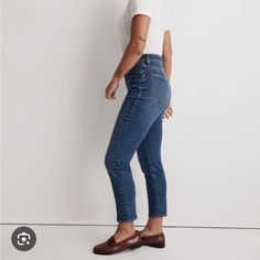 Medium Blue Wash Curvy Perfect Jean Nwt. Sized 25. Slightly Smaller Than Usual For Mw Curvy. 29” Inseam Jean Fits, Red Trench Coat, Patched Jeans, Curvy Jeans, Distressed Denim Jeans, Madewell Jeans, Perfect Jeans, Button Fly Jeans, Madewell Denim