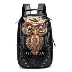 Free U.S. shipping. Style: Animal-print, Vintage , color:Black, suite for season：Summer, Autumn, Winter ，School, Travel, Work, Material Genuine Leather, Black Genuine Leather Owl Embossed Everyday Backpack Black Standard Backpack For Summer, Trendy Black Backpack For Summer, Black Summer Backpack, Black Summer Standard Backpack, Trendy Black Summer Backpack, Trendy Summer Black Backpack, Cowhide Bag