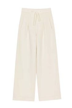 These Cocoon Wide Leg Pants are a chic & versatile style perfect for staying comfortable on cool days. They're equally at home as part of your workout wardrobe or as part of any casual fit. | NEIWAI Women's Cocoon Wide Leg Pants In White Cotton/Polyester, Size Medium | Versatile | Chic | Relaxed | Comfortable Workout Wardrobe, Ideal Body, Sleeveless Turtleneck, Work Trousers, Athleisure Fashion, Casual Fit, Pair Of Pants, Versatile Style, Casual Fits