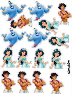 disney princess stickers with different poses and expressions