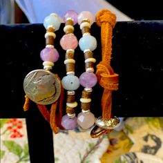 Handmade Bracelet Morganite Beads Multicolor Bamboo Beads Leather Adjustable Closure With Button Closure Can Be Worn As Necklace As Well Bamboo Beads, Handmade Jewelry Bracelets, Bead Leather, Handmade Bracelet, Adjustable Bracelet, Jewelry Handmade, Morganite, Handmade Bracelets, Womens Jewelry Bracelets