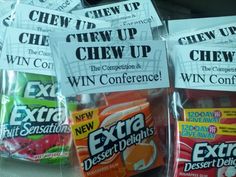 several packets of chewing gums are on display