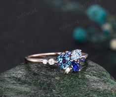 - Metal: Solid gold(10K/14K/18K white/yellow/rose gold),925 sterling silver,platinum available- Main Stone: 5x5mm round cut lab alexandrite- Accent Stone: lab blue sapphire, blue topaz and moissanite- Can be personalized: Yes Three-stone Blue Topaz Ring For Anniversary, Gold Blue Topaz Birthstone Ring, Round Cut, Multi-stone Blue Topaz Ring In Yellow Gold, Blue Topaz Ring In 14k Gold, Round Cut, Blue Topaz Multi-stone Ring In 14k Gold, Christmas Ring, Blue Topaz Engagement Ring, All Gems, Small Rings