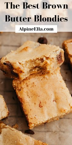 the best brown butter blondies are made with almonds and chocolate chips, so you don't have to eat them